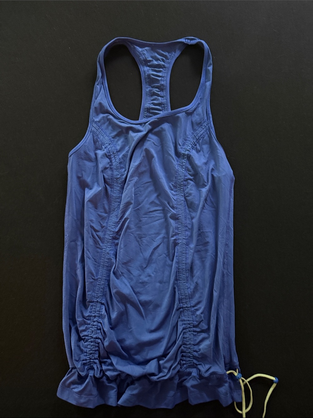 lululemon athletica Blue Racerback Tank Top cinched bottom
